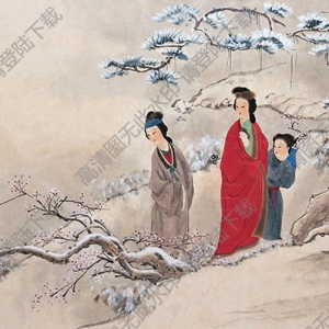 王叔暉國畫 踏雪尋梅 高清大圖下載