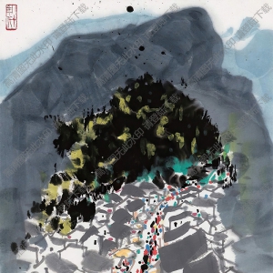 吳冠中國(guó)畫_趕集_高清大圖下載