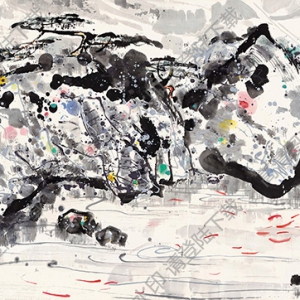 吳冠中作品_山澗清溪_高清大圖下載