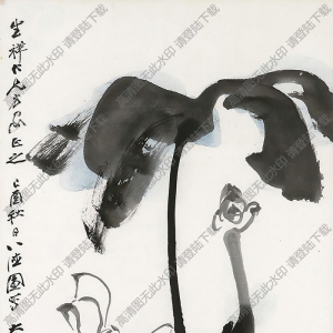 張大千作品_荷花_已酉秋日八德園寫_高清大圖下載