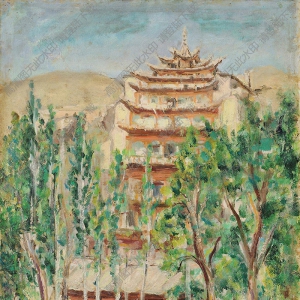 林達(dá)川油畫(huà) 莫高窟寫(xiě)生 高清大圖下載