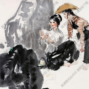 史國(guó)良國(guó)畫 拾貝 高清大圖下載