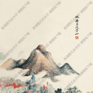 吳琴木國畫 仿楊升山水 高清大圖下載