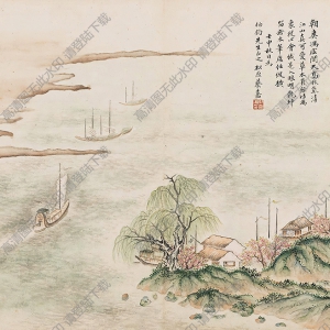 蔡嘉國(guó)畫 春江泛舟圖 高清大圖下載