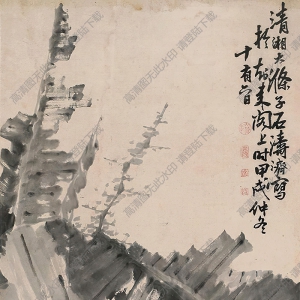 石濤國(guó)畫(huà) 蕉石圖 高清大圖下載