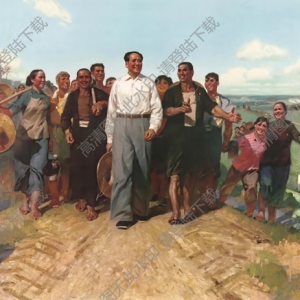 陳衍寧名畫作品_毛主席視察廣東農村_高清大圖下載
