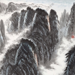岑學(xué)恭國畫 激流勇進 (2) 高清大圖下載