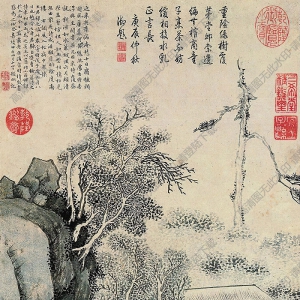 文征明作品 古木書(shū)屋 高清大圖下載