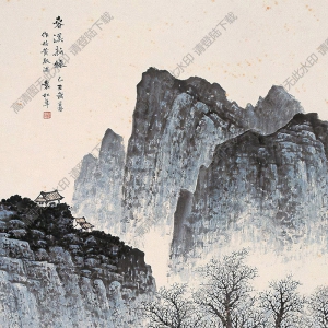 袁松年國(guó)畫 春溪新綠 高清大圖下載