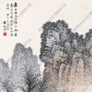 袁松年國(guó)畫(huà) 霜?dú)鉂M溪山 高清大圖下載