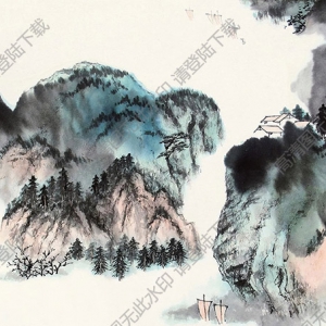 孫云生國(guó)畫 江樓暗寒雨 高清大圖下載