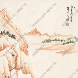 孫云生國(guó)畫 看山圖 高清大圖下載
