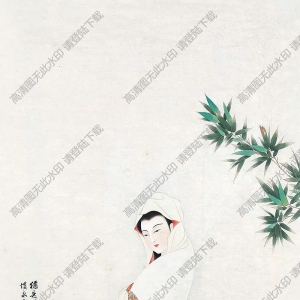 孫云生國(guó)畫 梅花仕女 高清大圖下載
