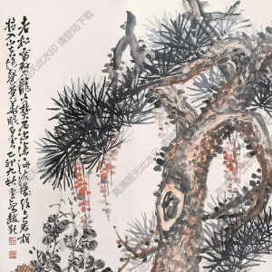 趙云壑國(guó)畫 松菊?qǐng)D 高清大圖下載