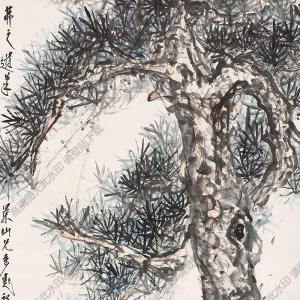 吳茀之國(guó)畫 老松瓦雀 高清大圖下載