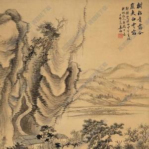 姜筠國(guó)畫(huà) 仿王翚筆意山水 高清大圖下載
