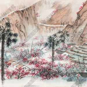 周懷民國(guó)畫(huà) 白云深處有人家 高清大圖下載
