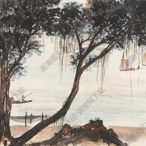 周懷民國(guó)畫(huà) 海濱 高清大圖下載