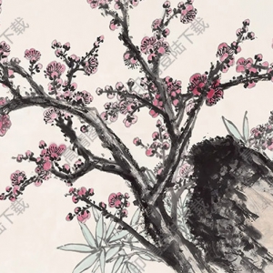 周懷民國(guó)畫(huà) 寒梅翠竹 高清大圖下載