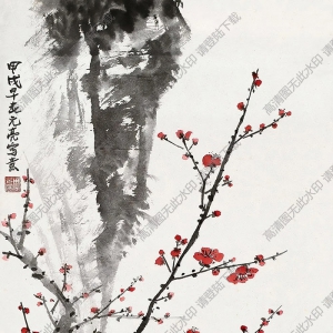 周元亮國(guó)畫 紅梅報(bào)春 (2) 高清大圖下載
