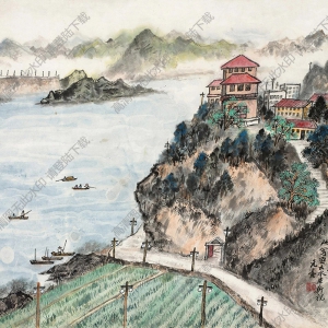 周元亮國(guó)畫 湖山壯麗 高清大圖下載