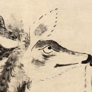 朱耷國(guó)畫_松樹雙鹿圖_高清大圖下載