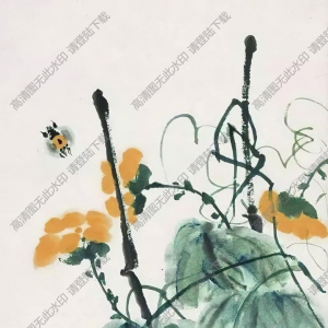 齊白石_絲瓜架_高清大圖下載